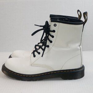 Dr Martens 1460 Smooth White Leather Lace Up Boots